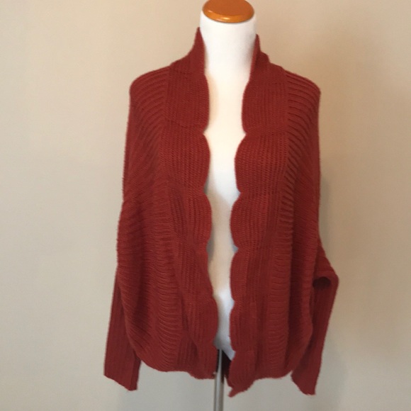 Anthropologie scalloped cocoon cardigan S - Picture 3 of 7